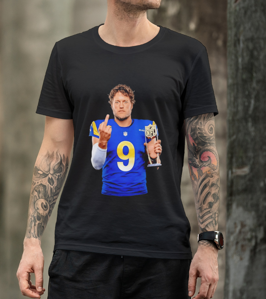 Matthew Stafford Los Angeles Rams 2025 MVP Gesture NFL Trophy T-Shirt