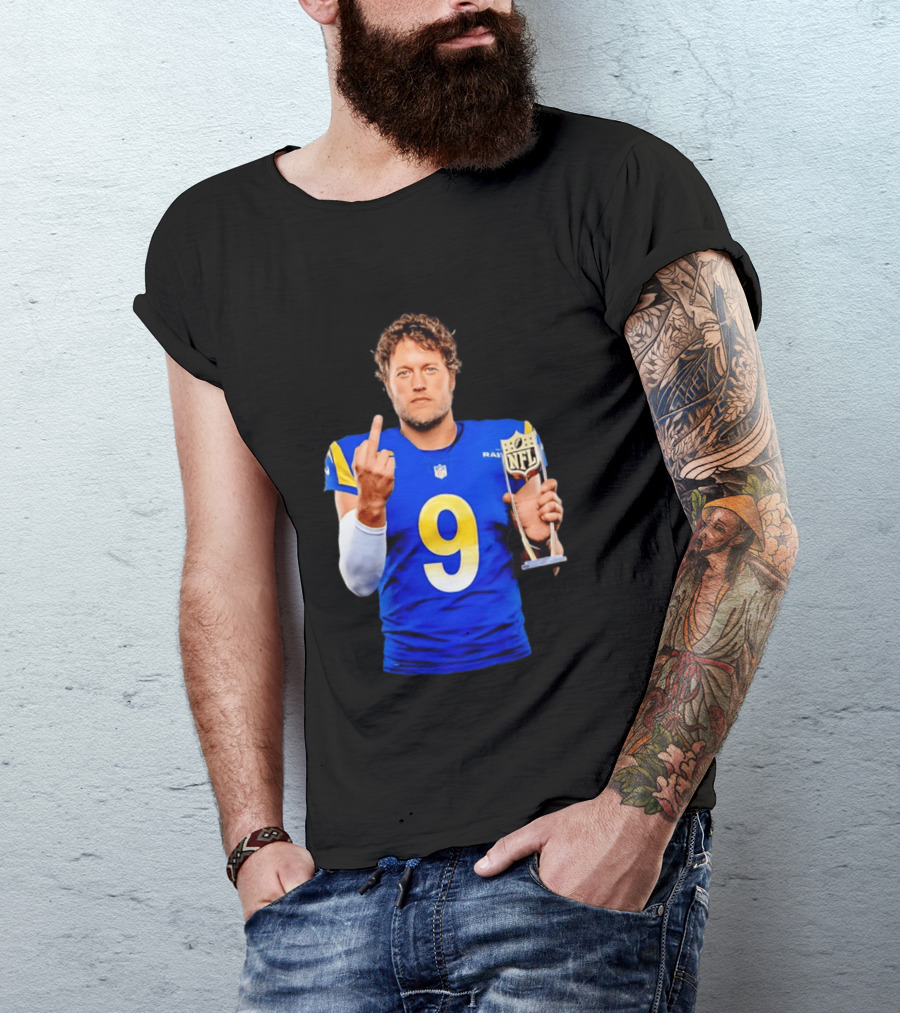 Matthew Stafford Los Angeles Rams 2025 MVP Gesture NFL Trophy T-Shirt
