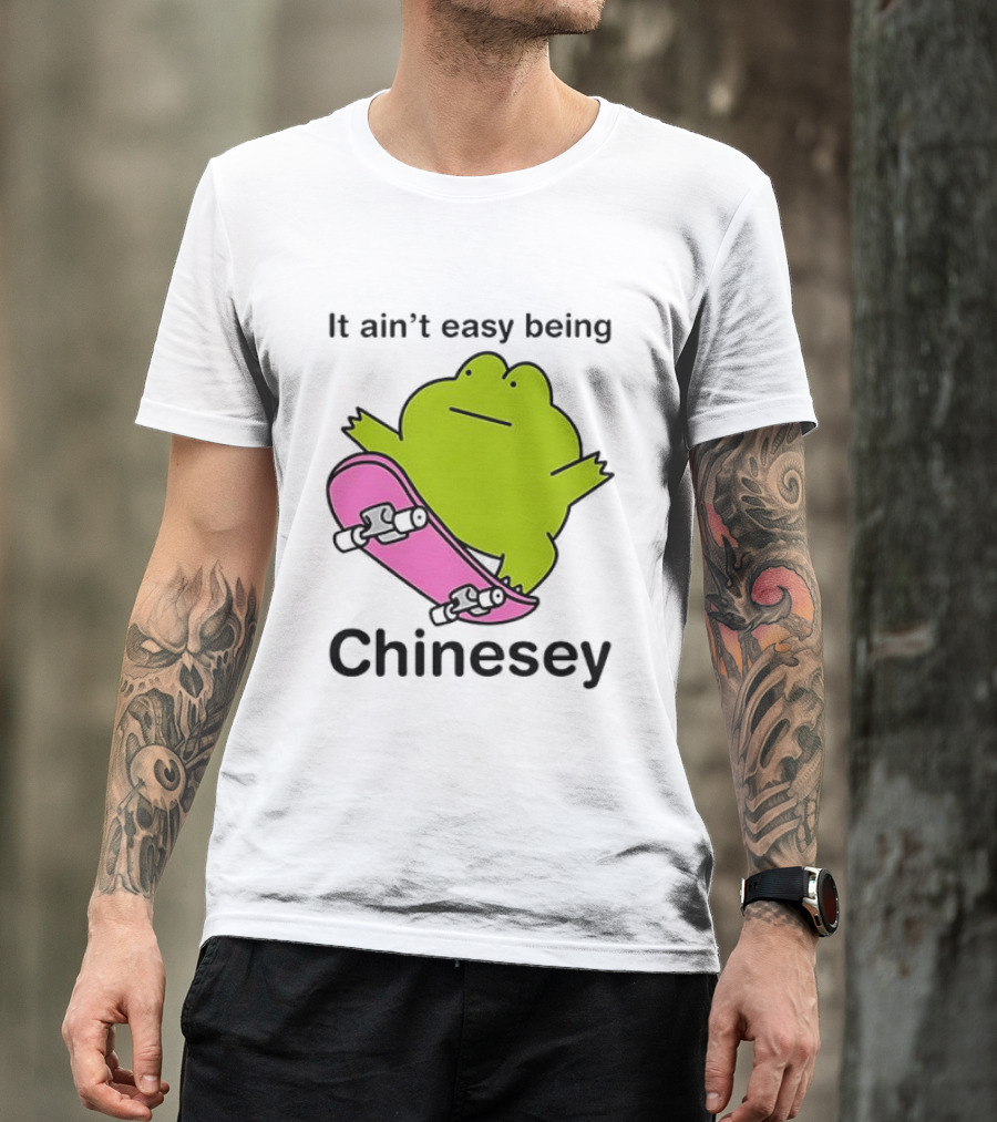 It Ain't Easy Being Chinesey Kawaii Frog On Skateboard T-Shirt