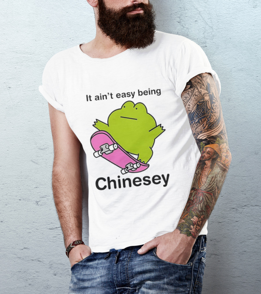 It Ain't Easy Being Chinesey Kawaii Frog On Skateboard T-Shirt