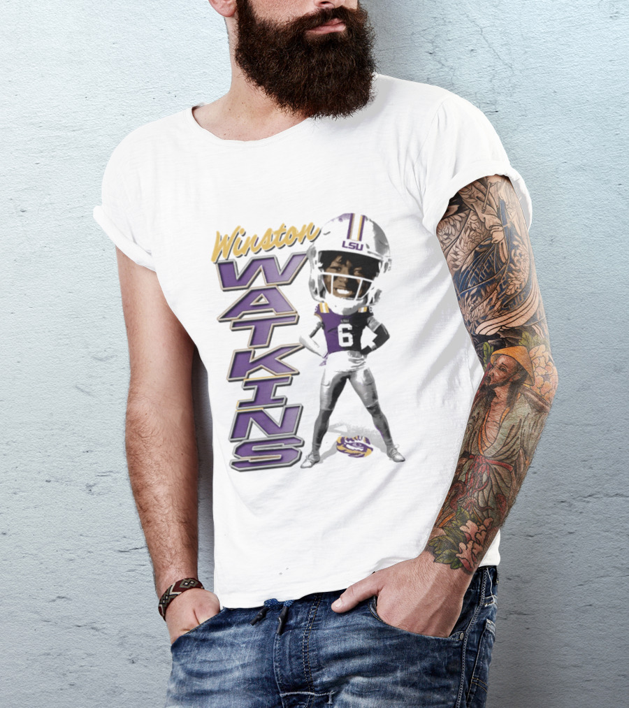 Winston Watkins LSU Tigers Football Caricature T-Shirt