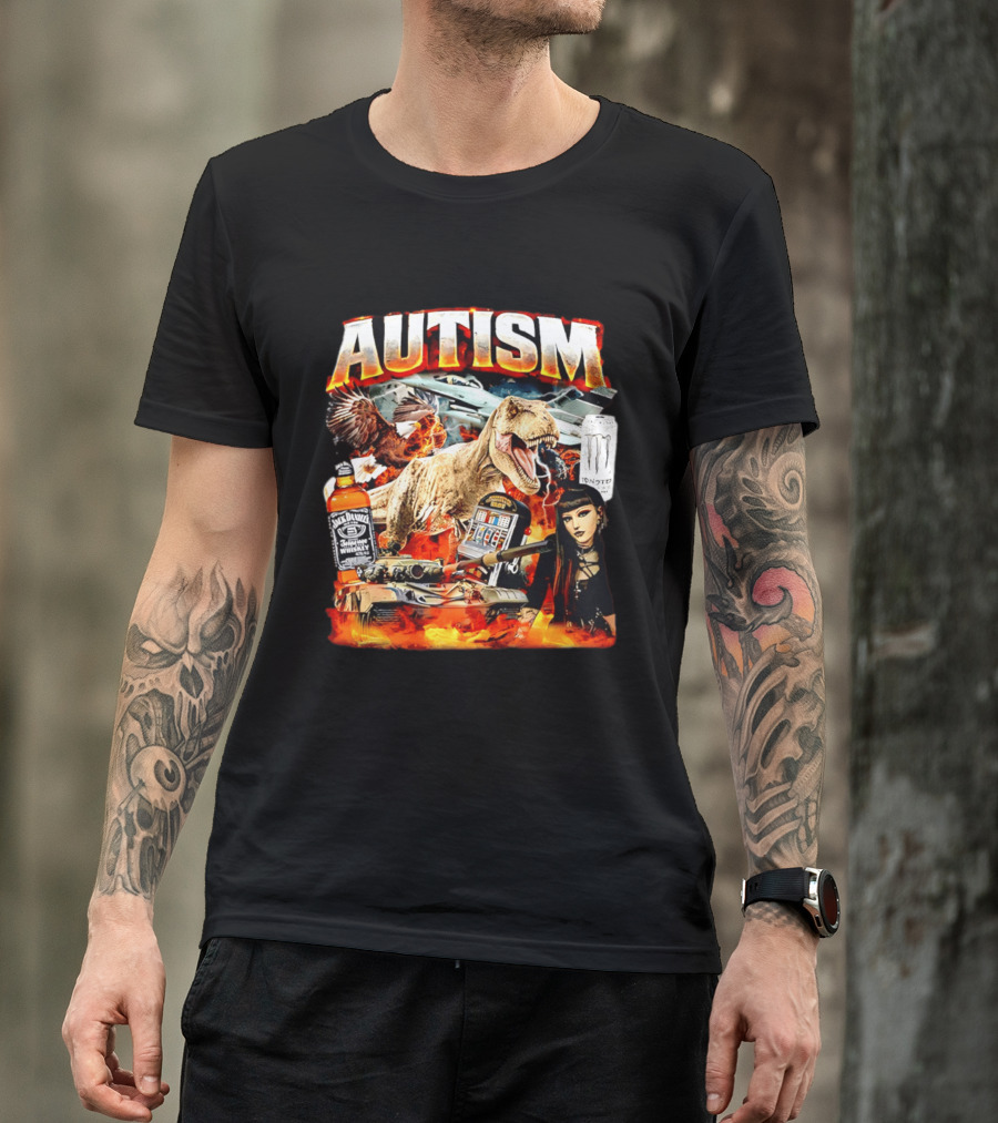 Autism Rex Eagle Jack Daniel's Tank Monster Energy Explosion T-Shirt