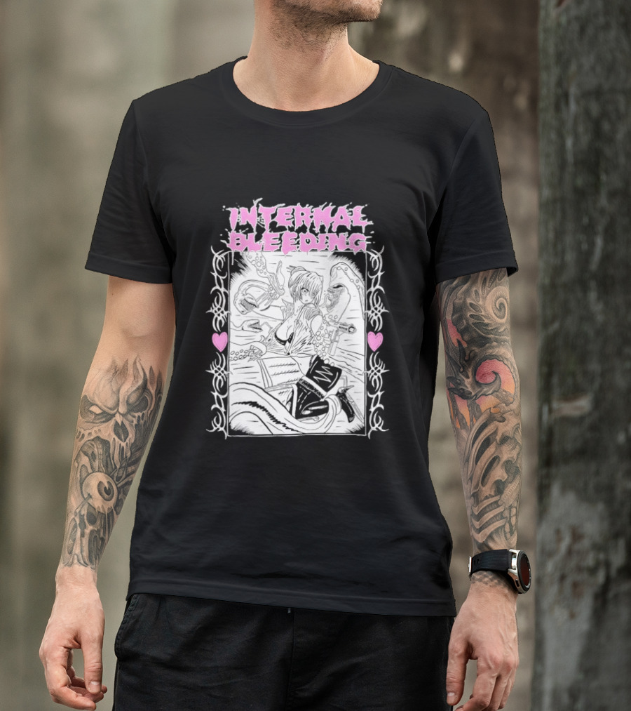 Internal Bleeding Anime Pastel Aesthetic Manga Style Hearts T-Shirt