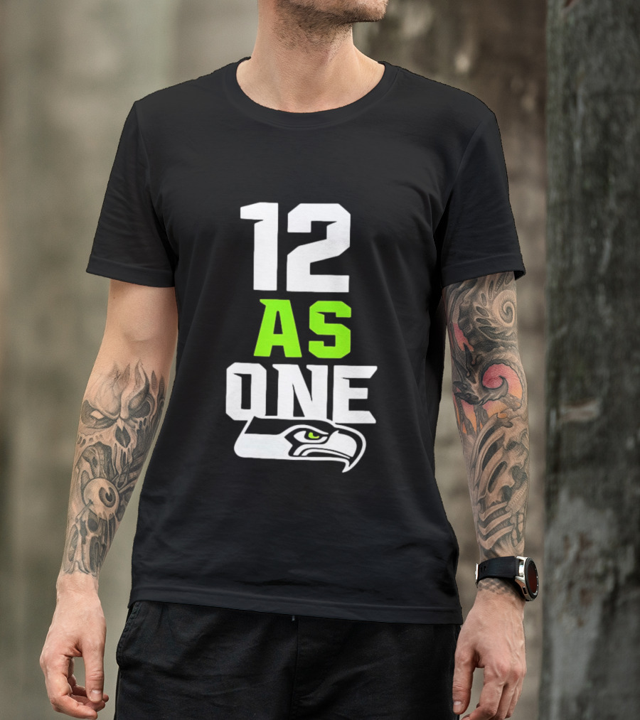 Seattle Seahawks 12 As One Fan Slogan With Team T-Shirt