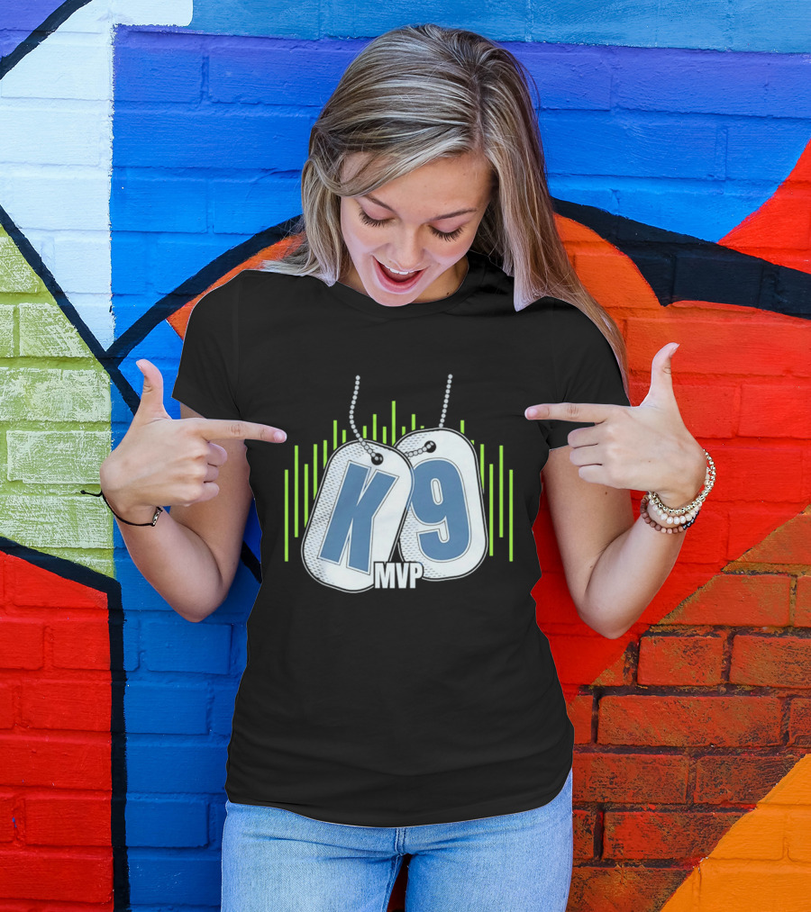Seattle Seahawks K9 MVP Navy Dog Tags T-Shirt
