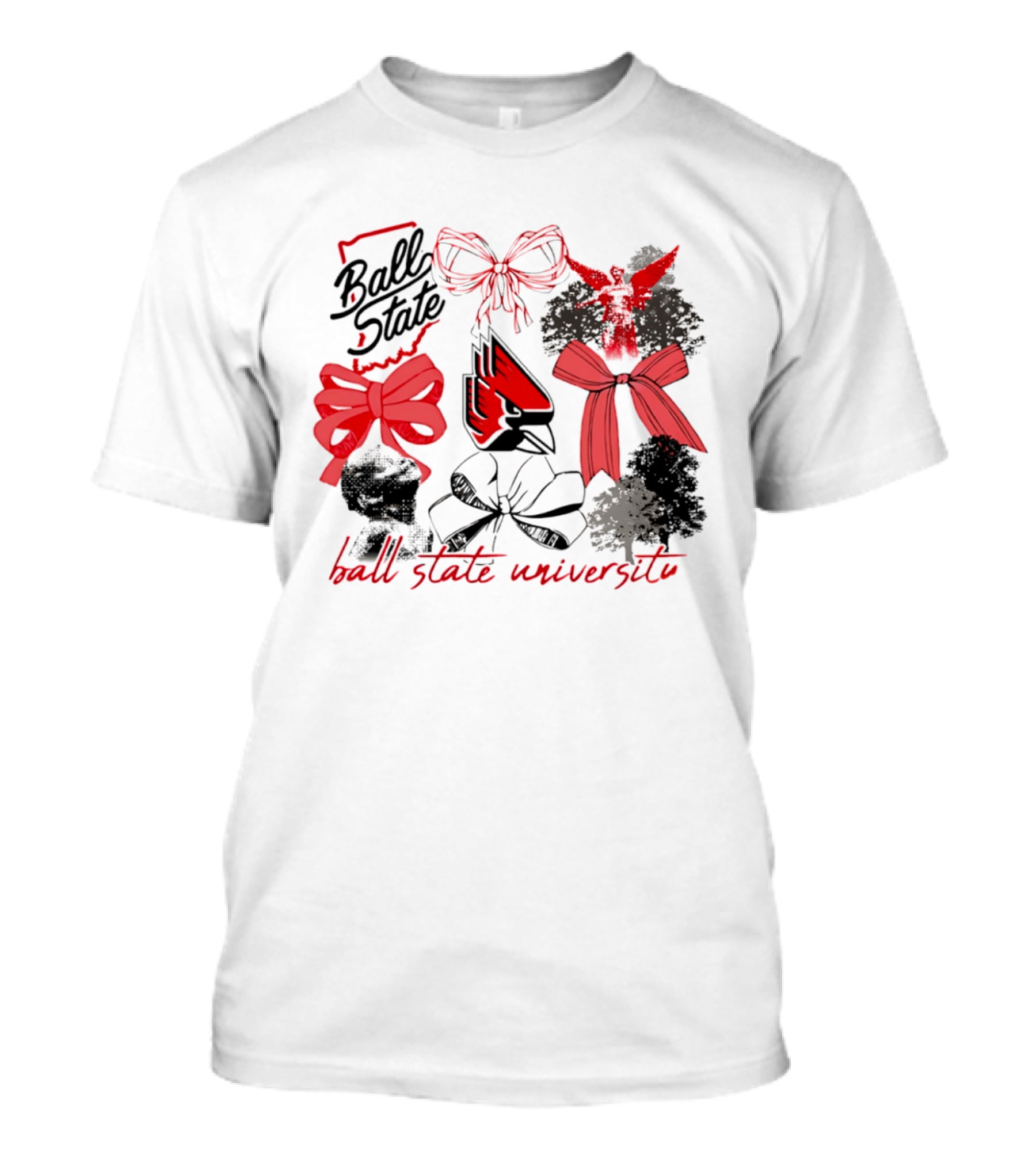 Ball State University Cardinals Bow T-Shirt