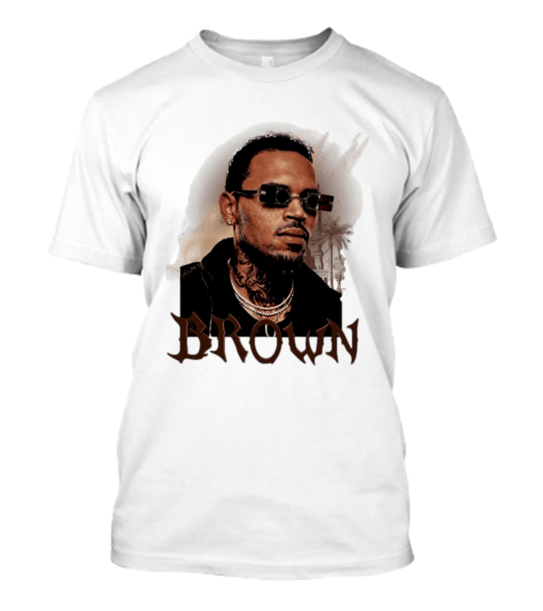 Chris Brown Highline Urban Style Sunglasses And Tattoos T-Shirt