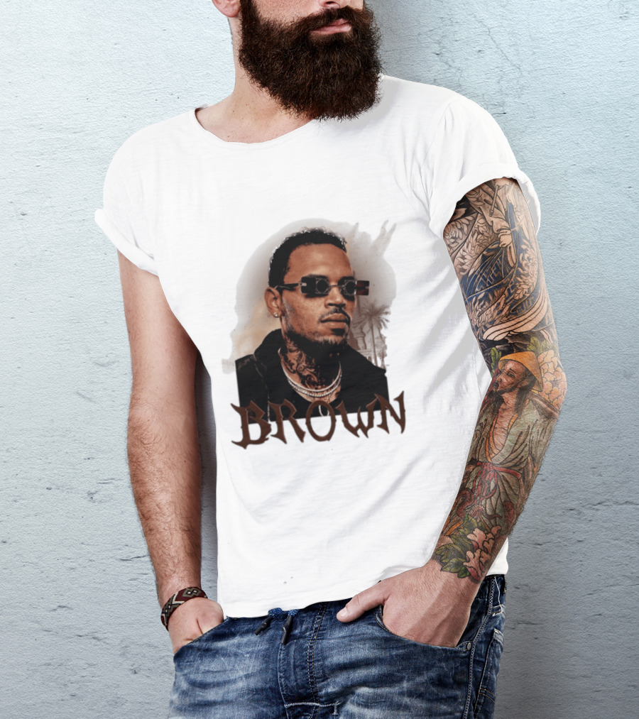 Chris Brown Highline Urban Style Sunglasses And Tattoos T-Shirt
