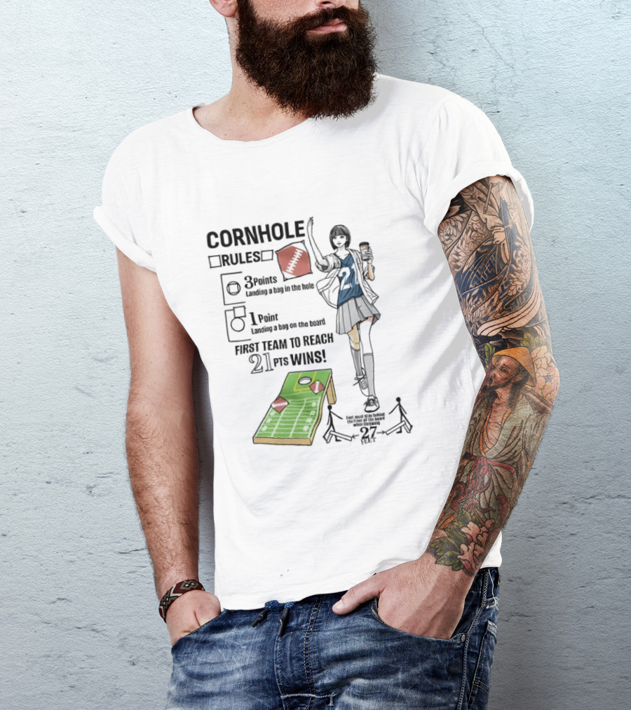 Cornhole Rules First Team To Reach 21 Points Wins T-Shirt