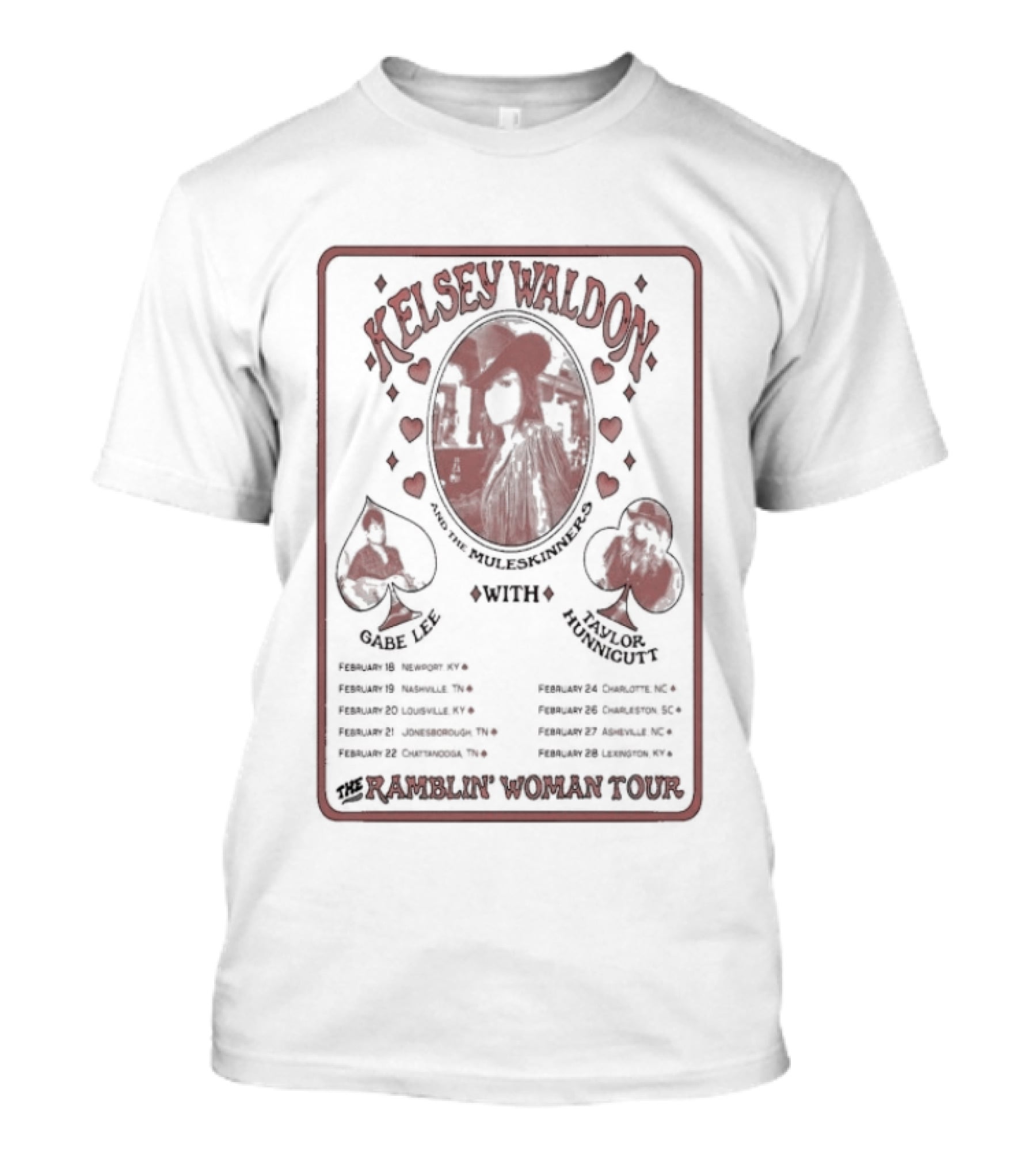 Kelsey Waldon Ramblin' Woman Tour February 18 2026 Newport KY Playing Card T-Shirt