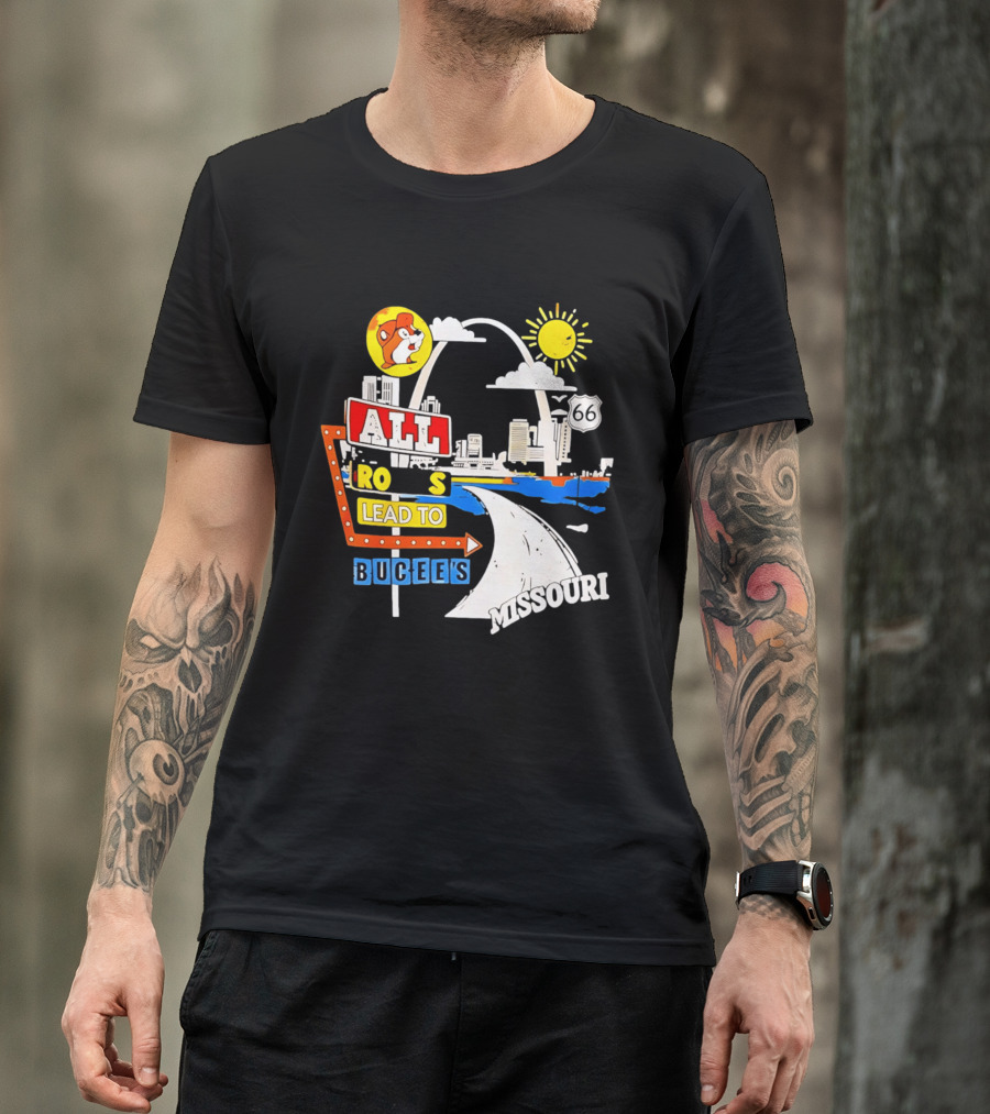 All Roads Lead To Buc Ee's Missouri Route 66 T-Shirt