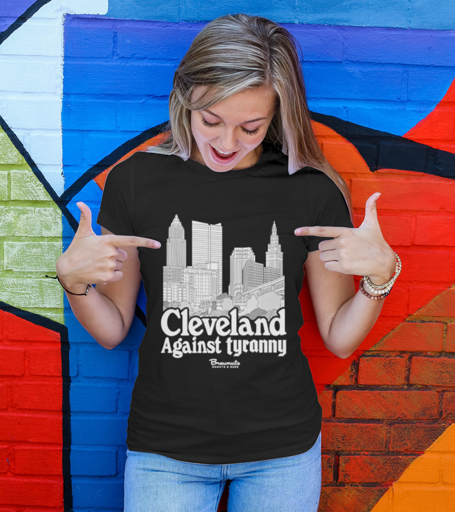 Cleveland Against Tyranny City Skyline Tower City Terminal Towers T-Shirt