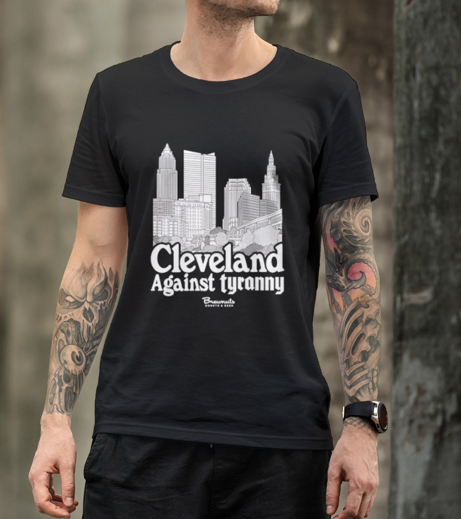 Cleveland Against Tyranny City Skyline Tower City Terminal Towers T-Shirt