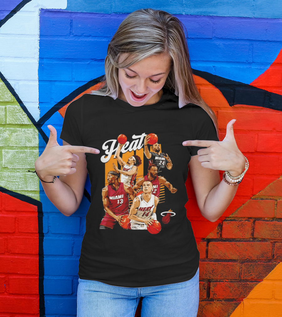 Miami Heat 2026 Starting 5 Basketball Players Miami 13 14 22 24 T-Shirt