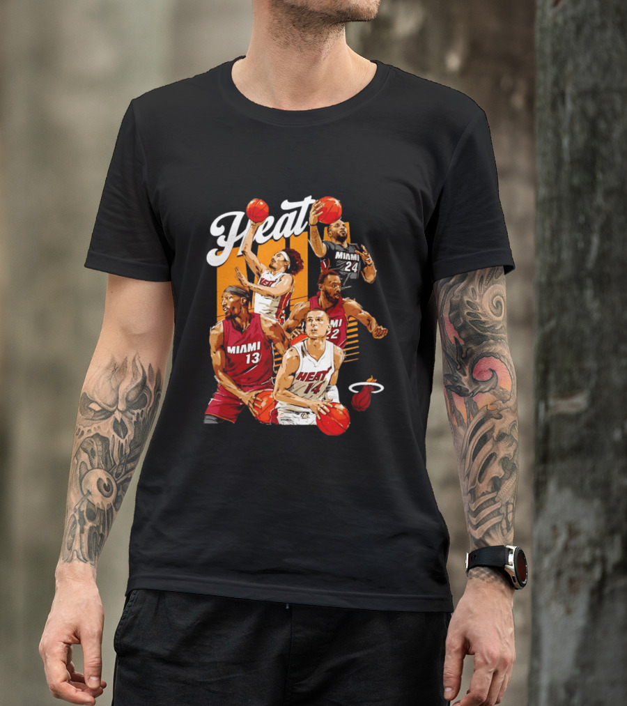 Miami Heat 2026 Starting 5 Basketball Players Miami 13 14 22 24 T-Shirt