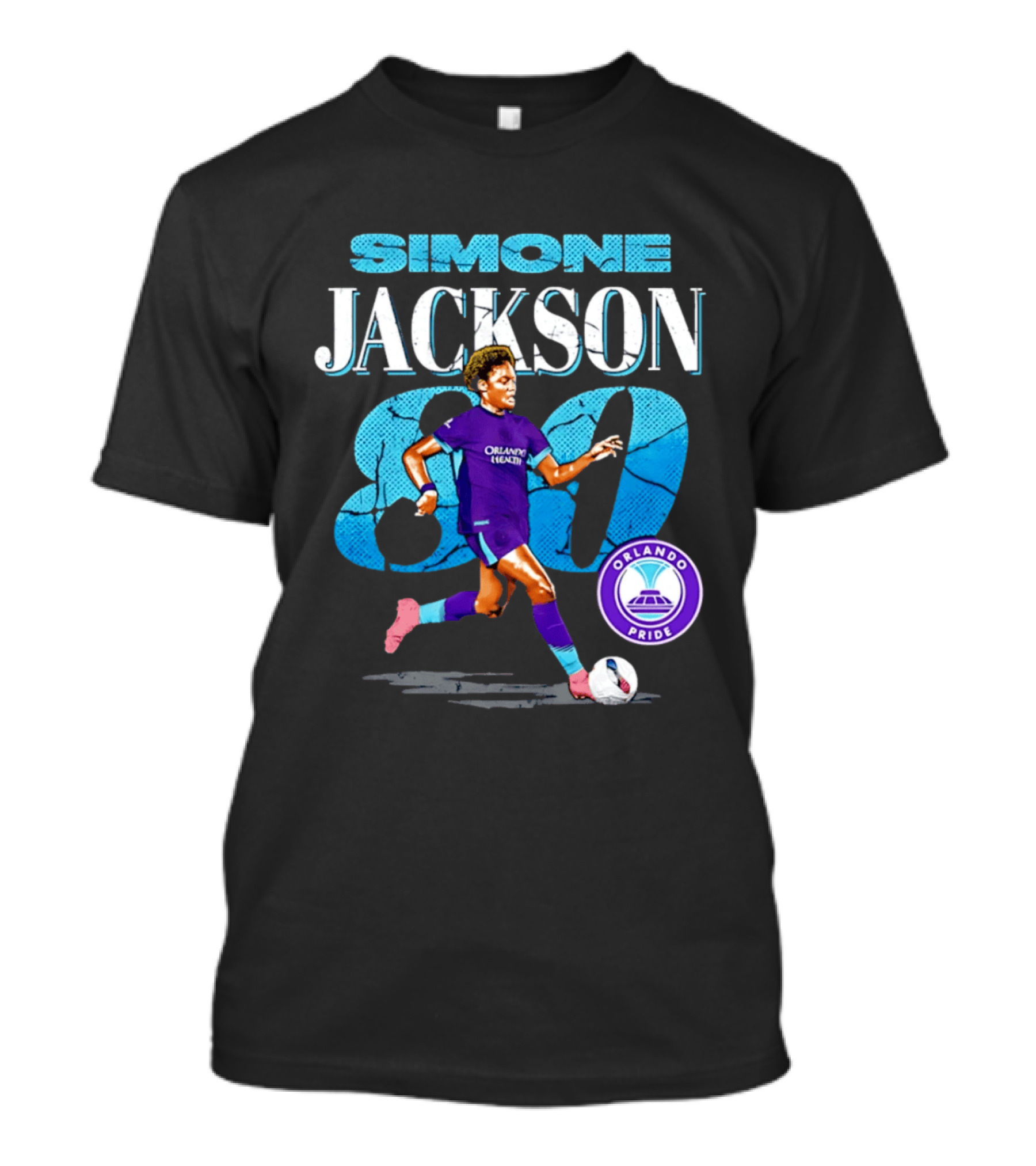 Simone Jackson Orlando Pride 80 Cracked Number Soccer T-Shirt