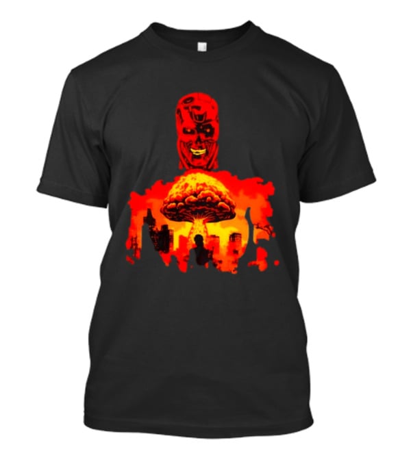 Determined Fate Skull Red Apocalypse Scene T-Shirt