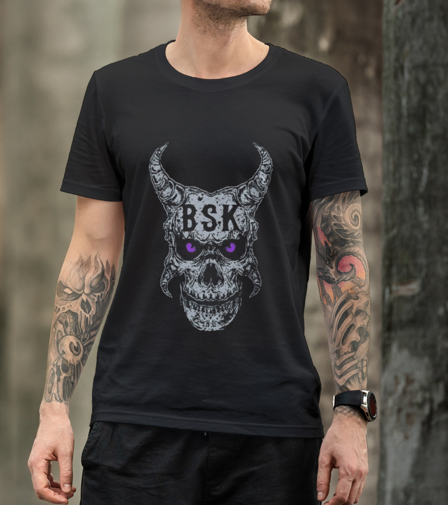 Mark Calaway The Undertaker BSK Skull Horns Purple Eyes T-Shirt