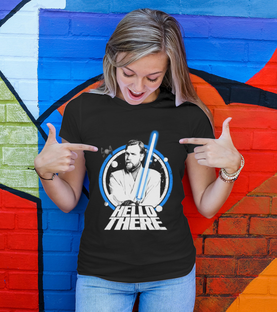 Obi Wan Kenobi Hello There Lightsaber Circle T-Shirt