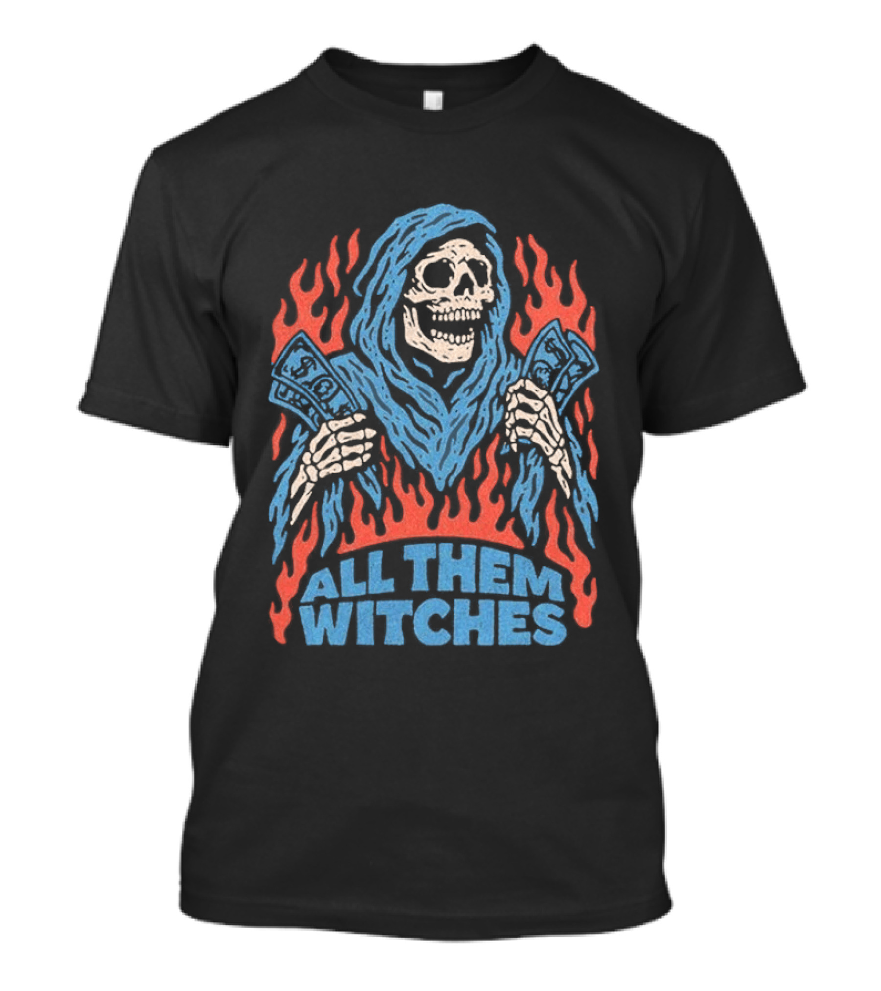 All Them Witches Skeleton Hooded Figure Fiery 2026 T-Shirt
