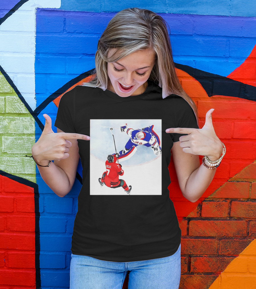 Connor Hellebuyck USA Goalie Save Hockey Match T-Shirt