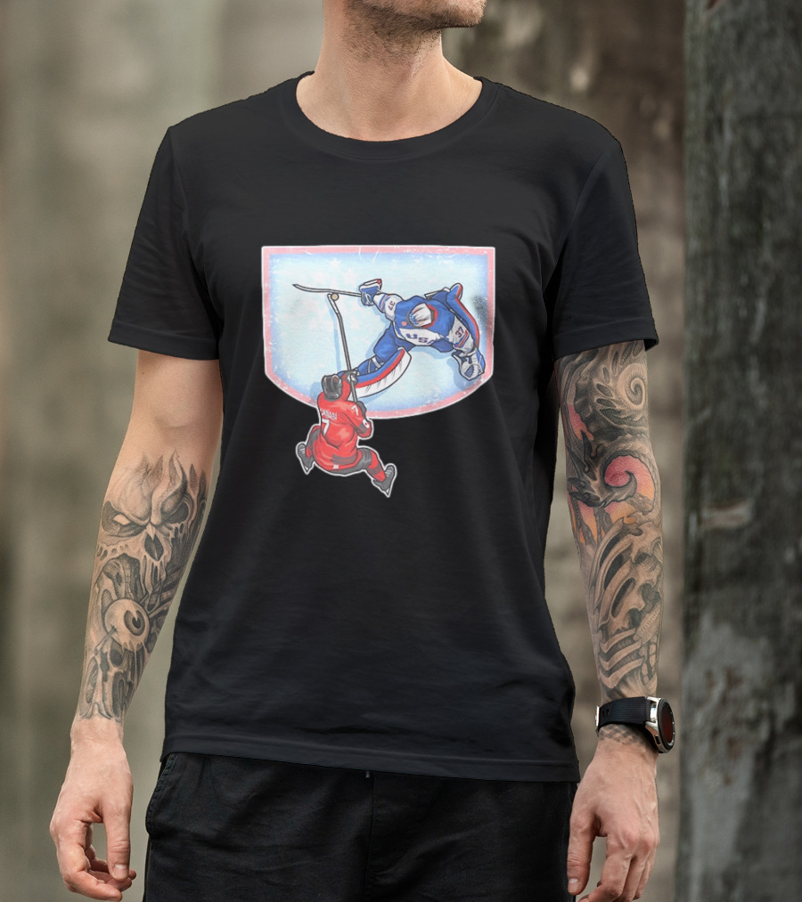 Connor Hellebuyck 2026 Winter Olympics USA Hockey Goalie Save Event T-Shirt