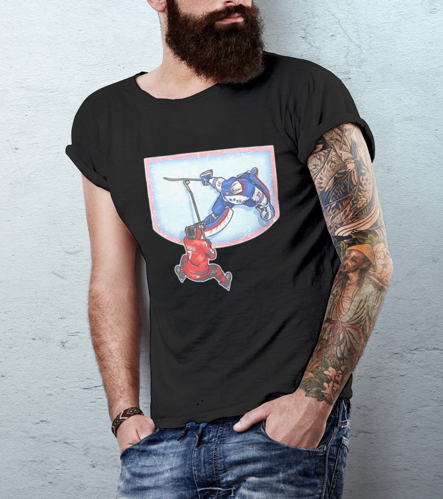 Connor Hellebuyck 2026 Winter Olympics USA Hockey Goalie Save Event T-Shirt