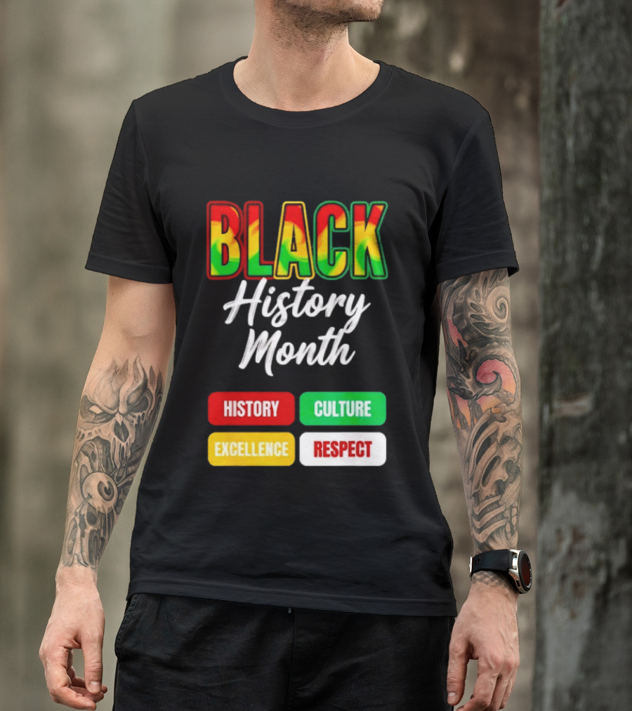 BLACK History Month History Culture Excellence Respect T-Shirt