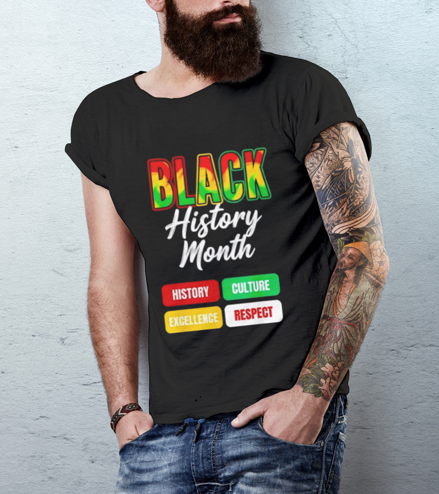 BLACK History Month History Culture Excellence Respect T-Shirt