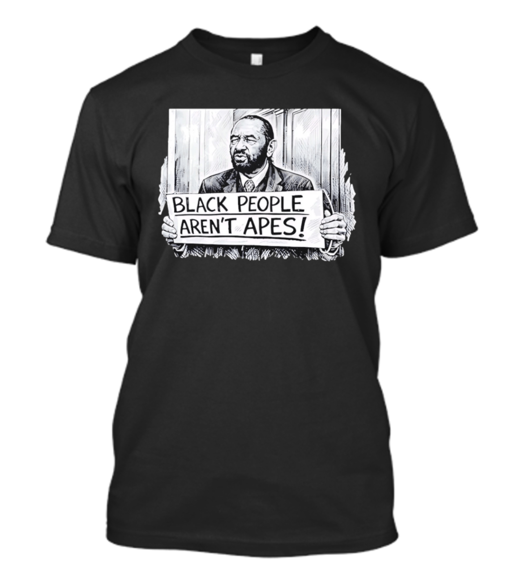 Black People Aren't Apes Black Men And Holding Sign Sketch T-Shirt