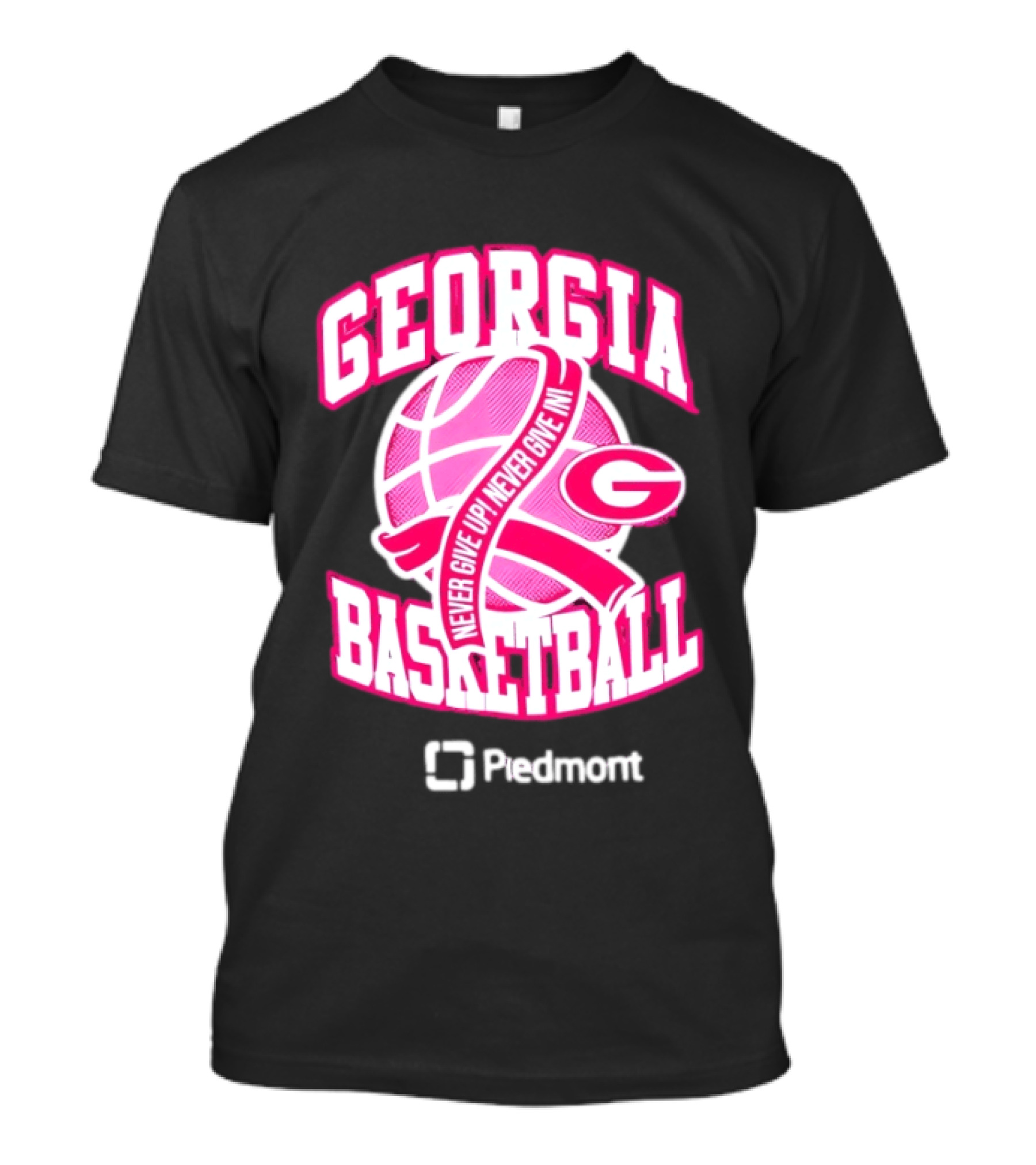 Georgia Bulldogs Never Give Up Never Give In Women's Basketball T-Shirt
