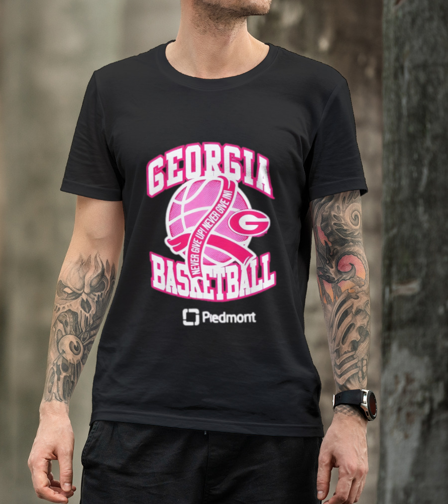 Georgia Bulldogs Never Give Up Never Give In Women's Basketball T-Shirt