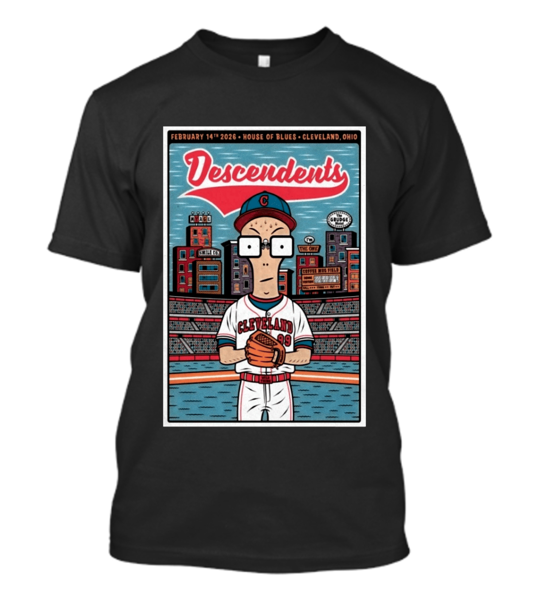 Descendents February 14th 2026 House Of Blues Cleveland Ohio Baseball T-Shirt