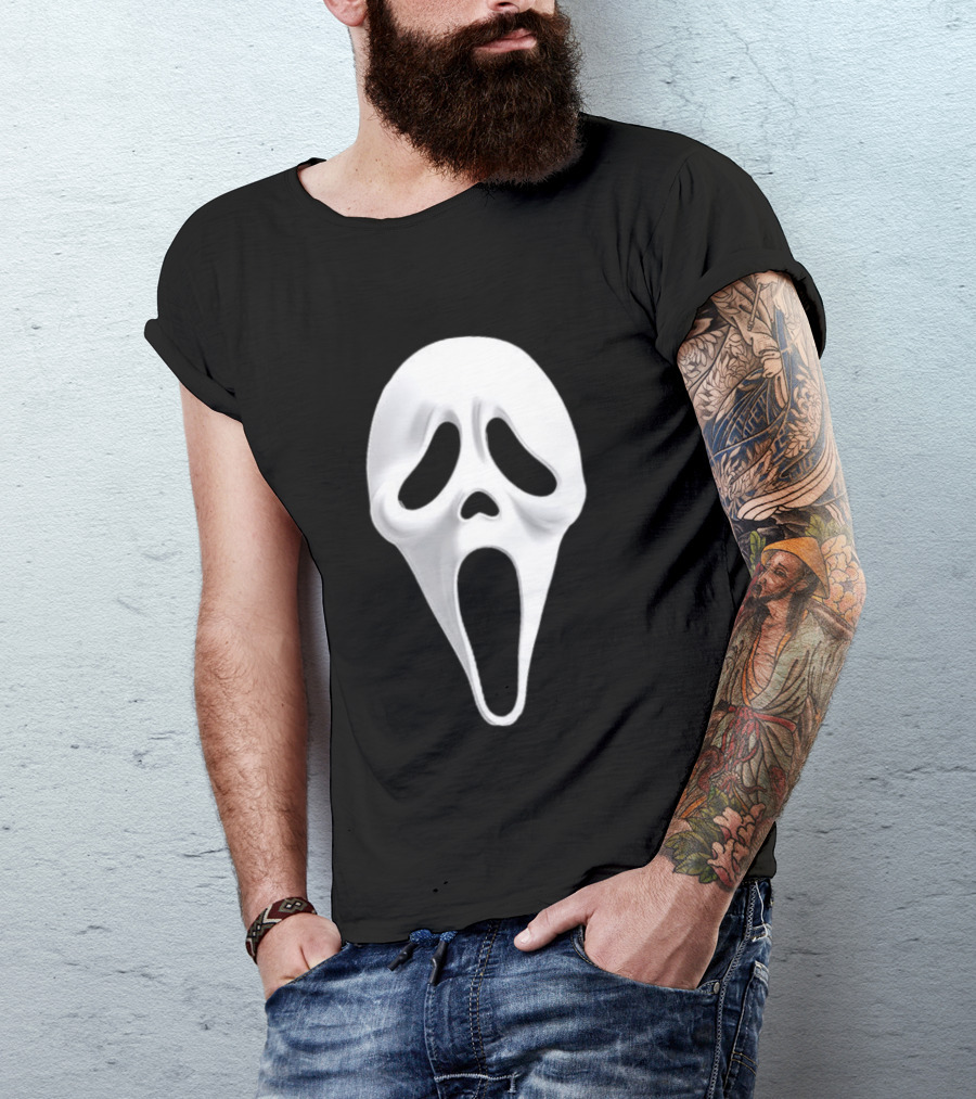 Ghost Face Scream Mask Iconic Horror Villain T-Shirt