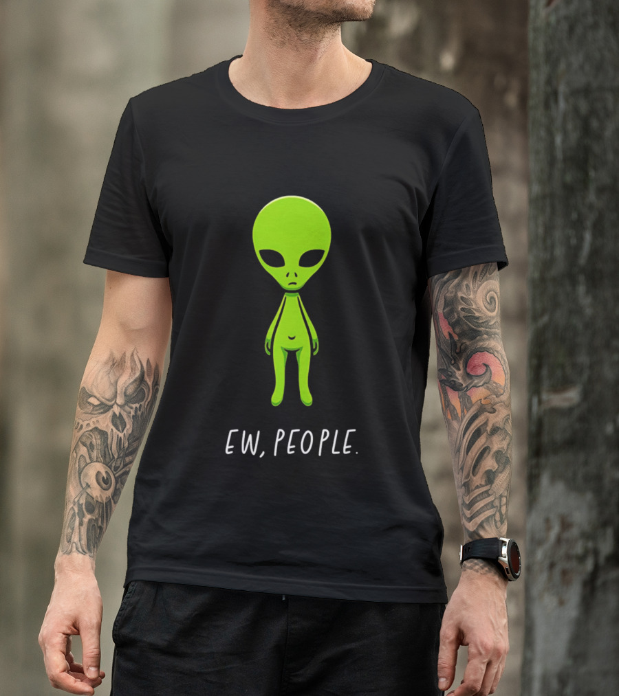 Ew People Green Alien Saucer Eyed T-Shirt