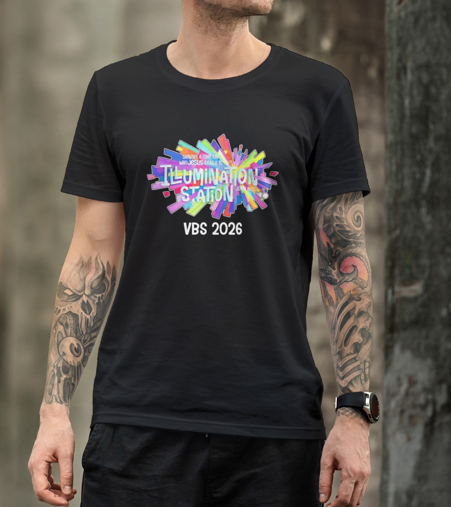 Illumination Station Shining A Light On Who Jesus Really Is John 8:12 VBS 2026 T-Shirt