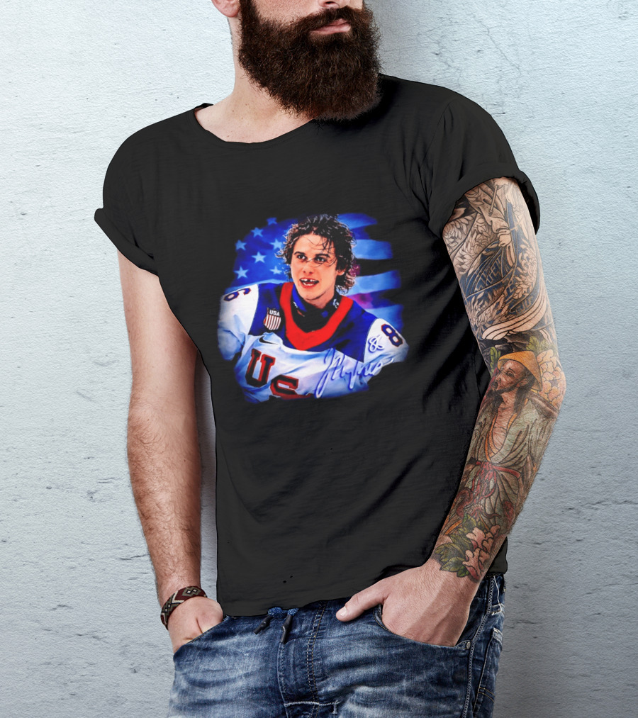 Jack Hughes US Flag Team USA Winter Olympics 2026 T-Shirt
