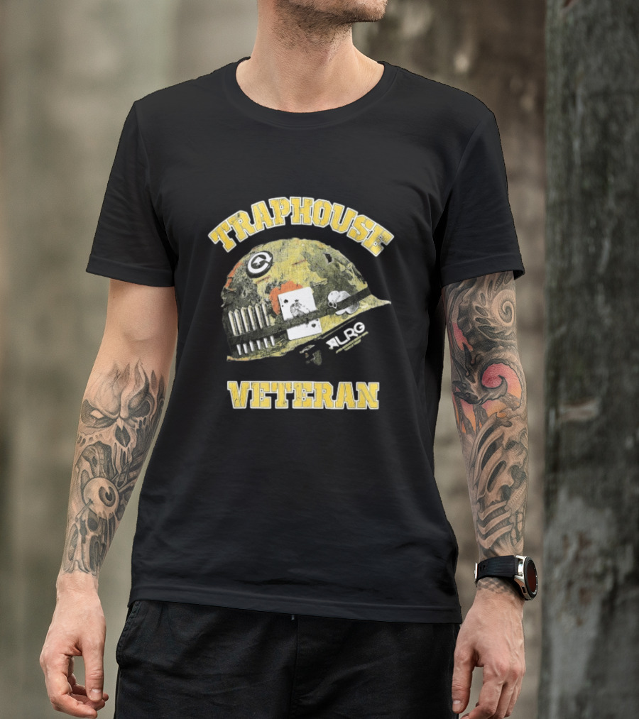 Traphouse Veteran LRG Military Helmet Playing Card Bullet T-Shirt