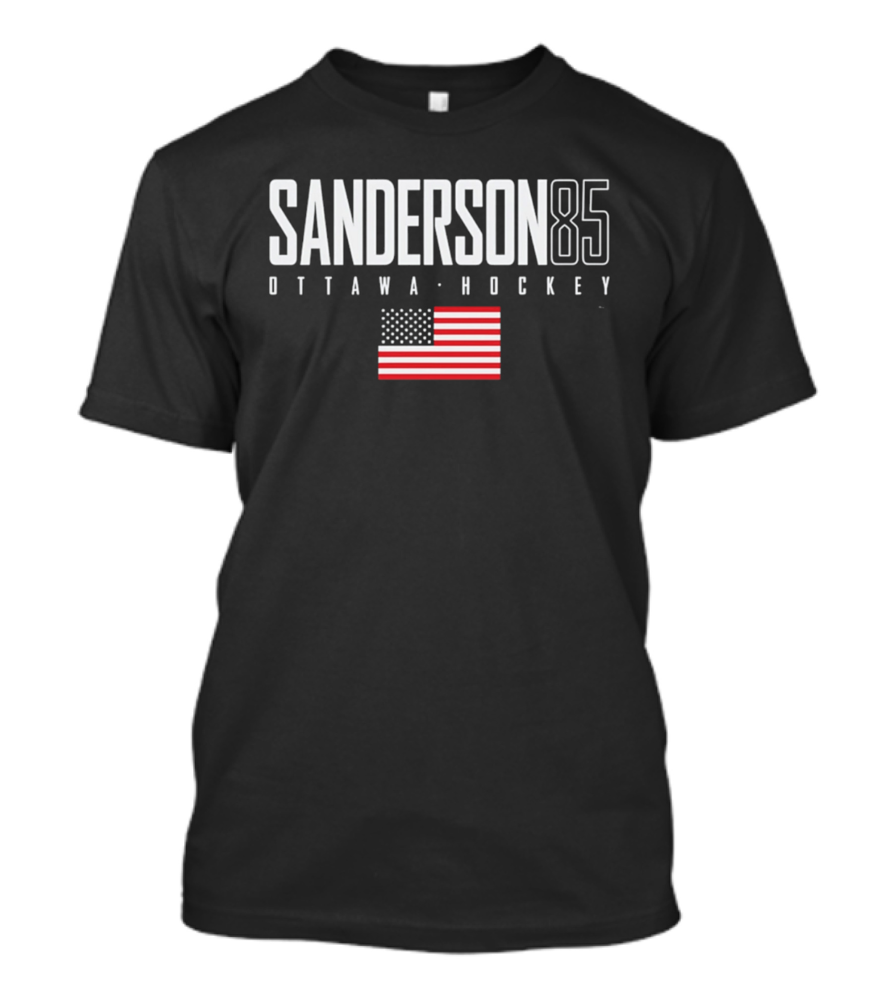 Sanderson 85 Ottawa Hockey USA Flag T-Shirt