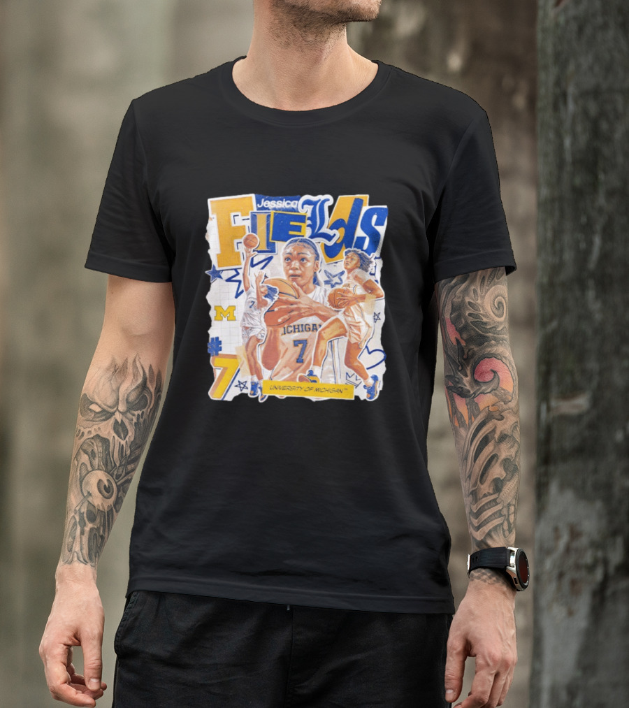 Jessica Fields University Of Michigan Basketball Number 7 T-Shirt