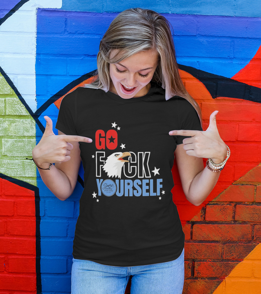Jimmys Famous Seafood Go F Yourself Bald Eagle Stars T-Shirt