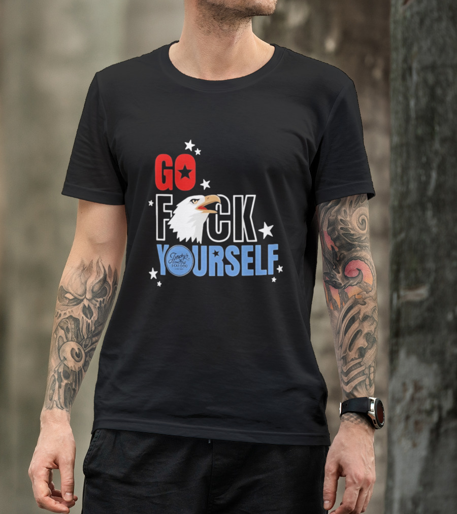 Jimmys Famous Seafood Go F Yourself Bald Eagle Stars T-Shirt