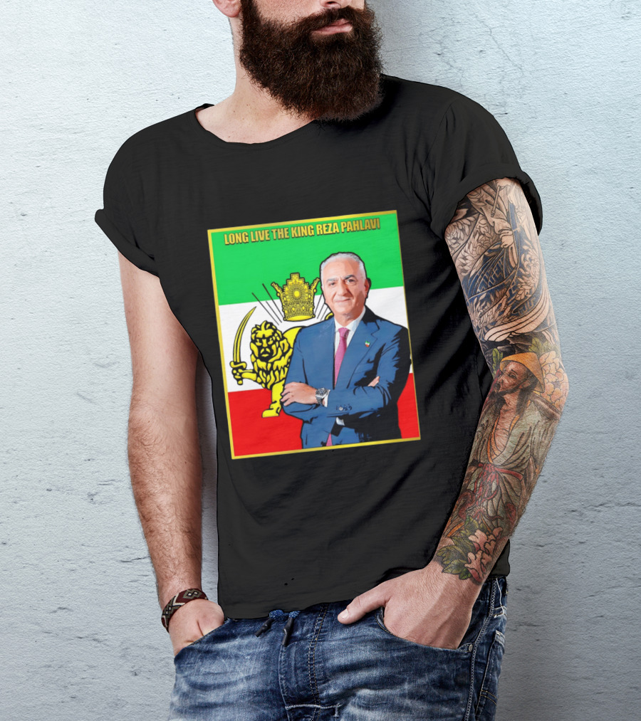 Long Live The King Reza Pahlavi Iranian Flag Lion T-Shirt
