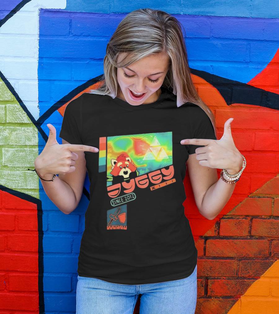 Jyggy Adventuring Since 2012 Red Panda Adventure Seeker Triangles T-Shirt