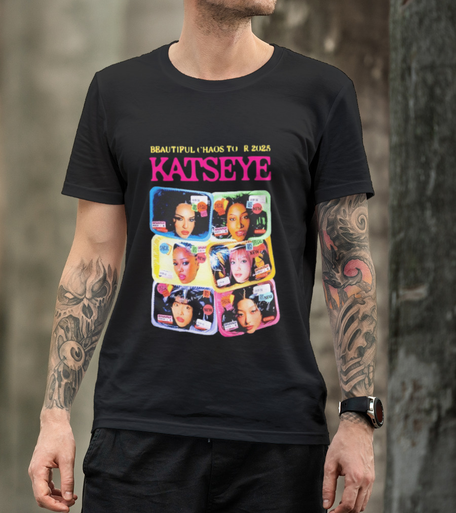 Beautiful Chaos Tour 2025 Katseye Selfie Expressive Portraits 90s Pop T-Shirt