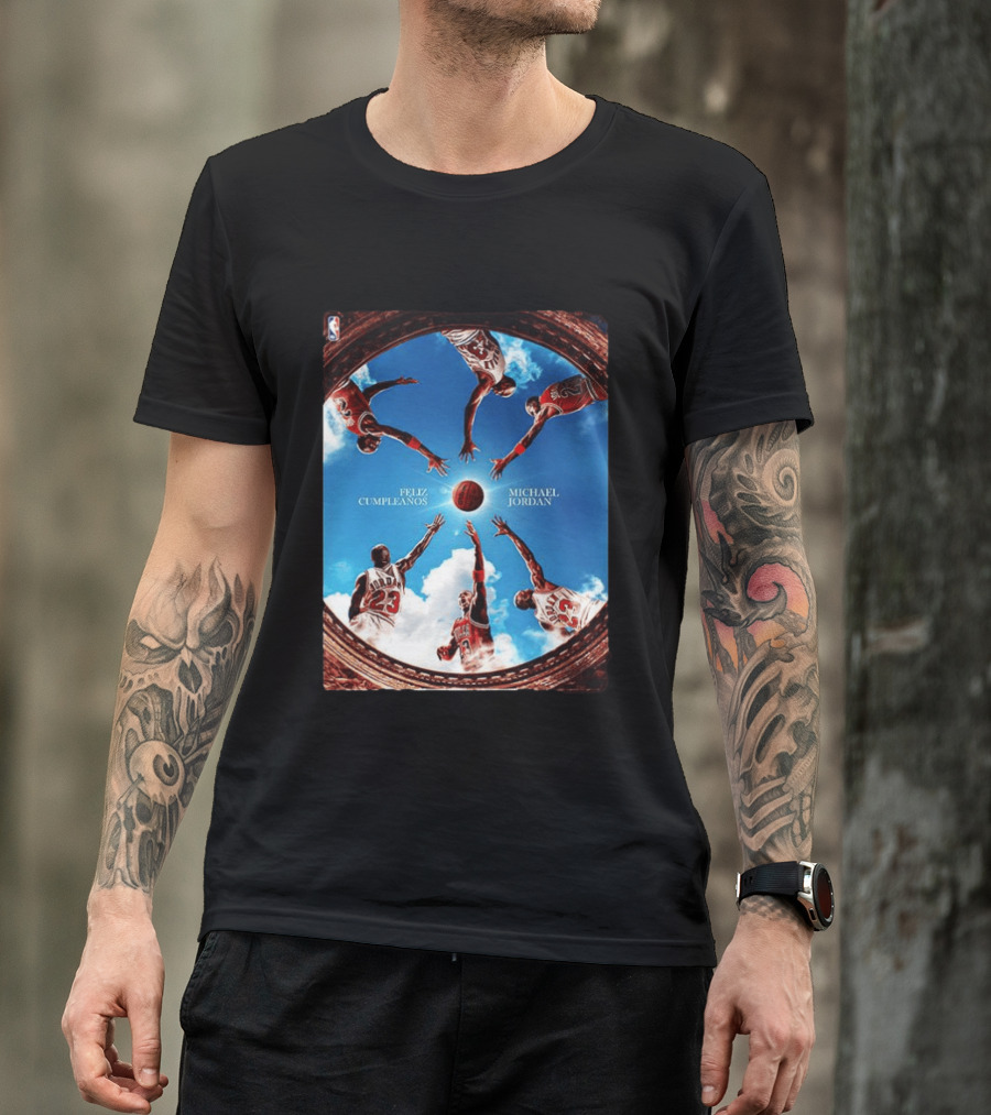 Feliz Cumpleaños Michael Jordan Basketball Reach Sky 23 T-Shirt