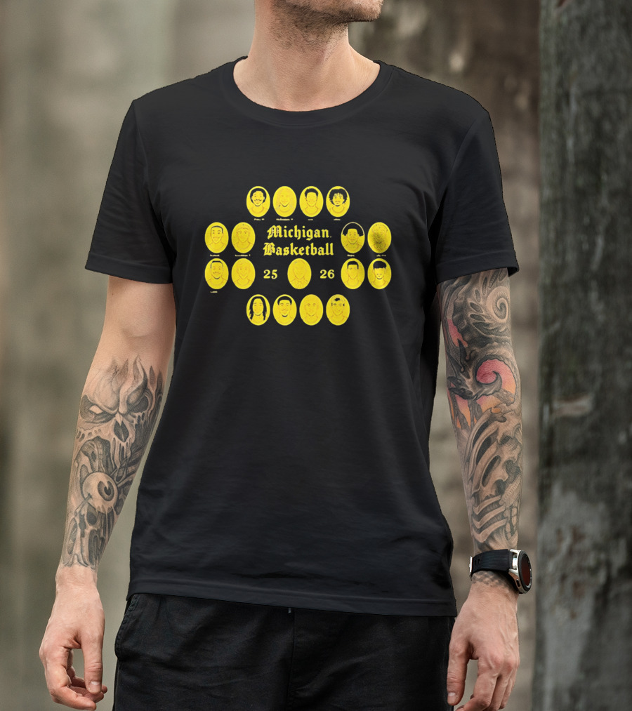 Michigan Basketball 25 26 Roster Featuring College Team Players T-Shirt