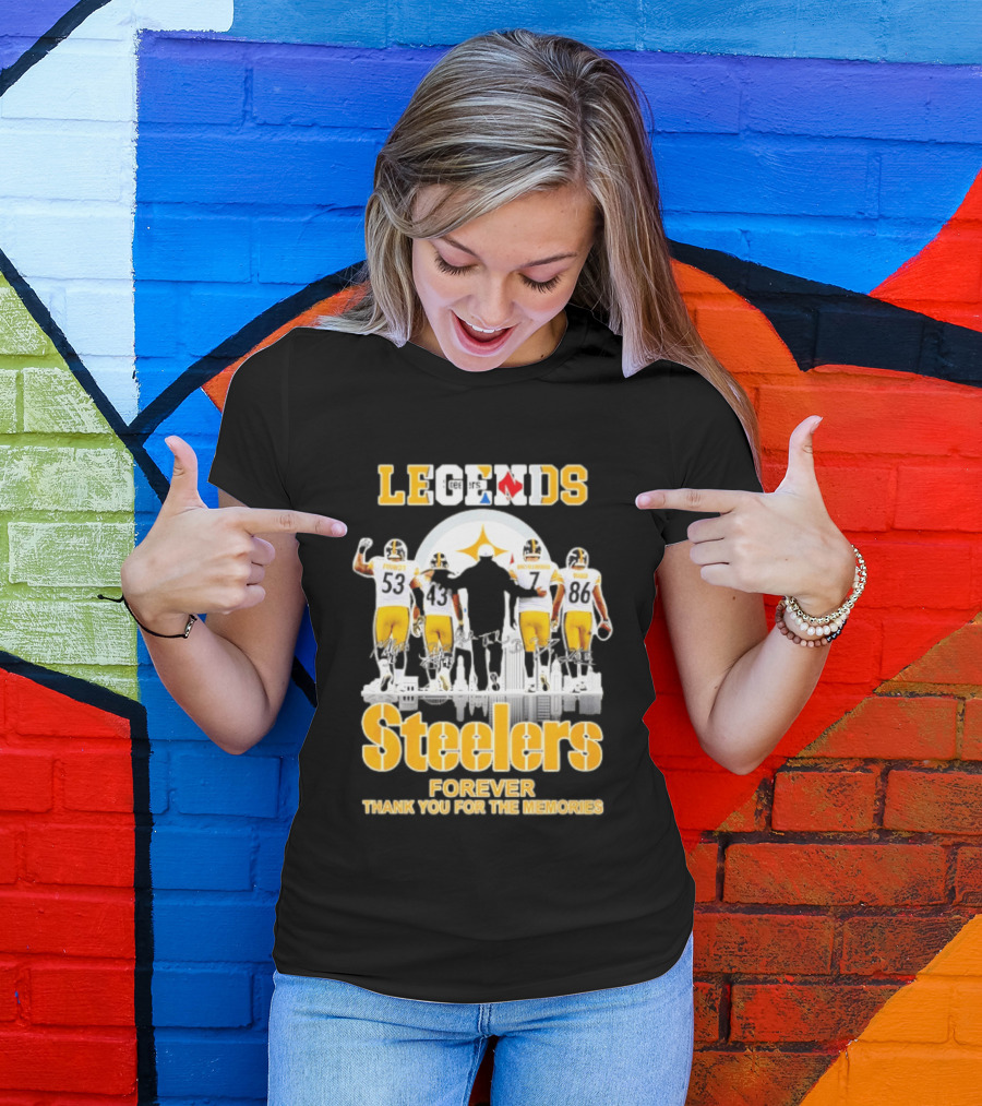Steelers Legends Forever Thank You For The Memories City Skyline T-Shirt