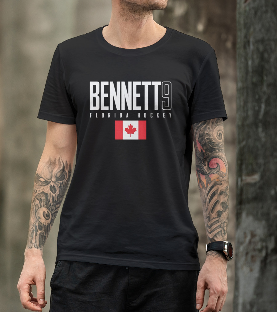Bennett 9 Florida Hockey Canada Flag T-Shirt