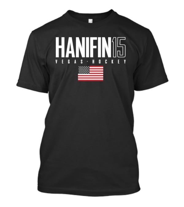 Hanifin 15 Vegas Hockey USA Flag T-Shirt